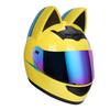 Yellow Blue Knight Cat with Rainbow Visor