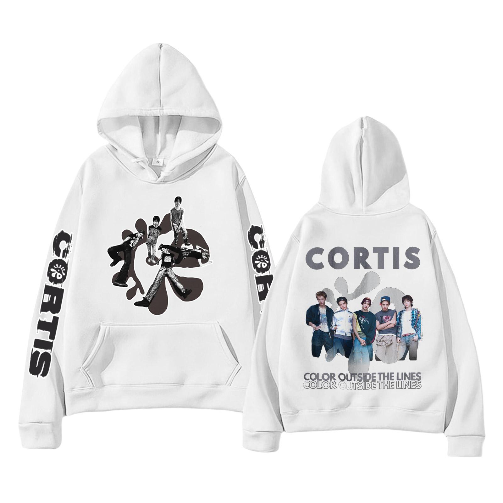 

Жіночий повсякденний модний світшот з капюшоном та кишенями, з принтом літер XL білий