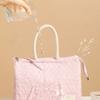 Quilted Insulated Lunch Bag Tote with Double Handles Lightweight Portable Thermal Lunch Box for Work School Travel Picnic