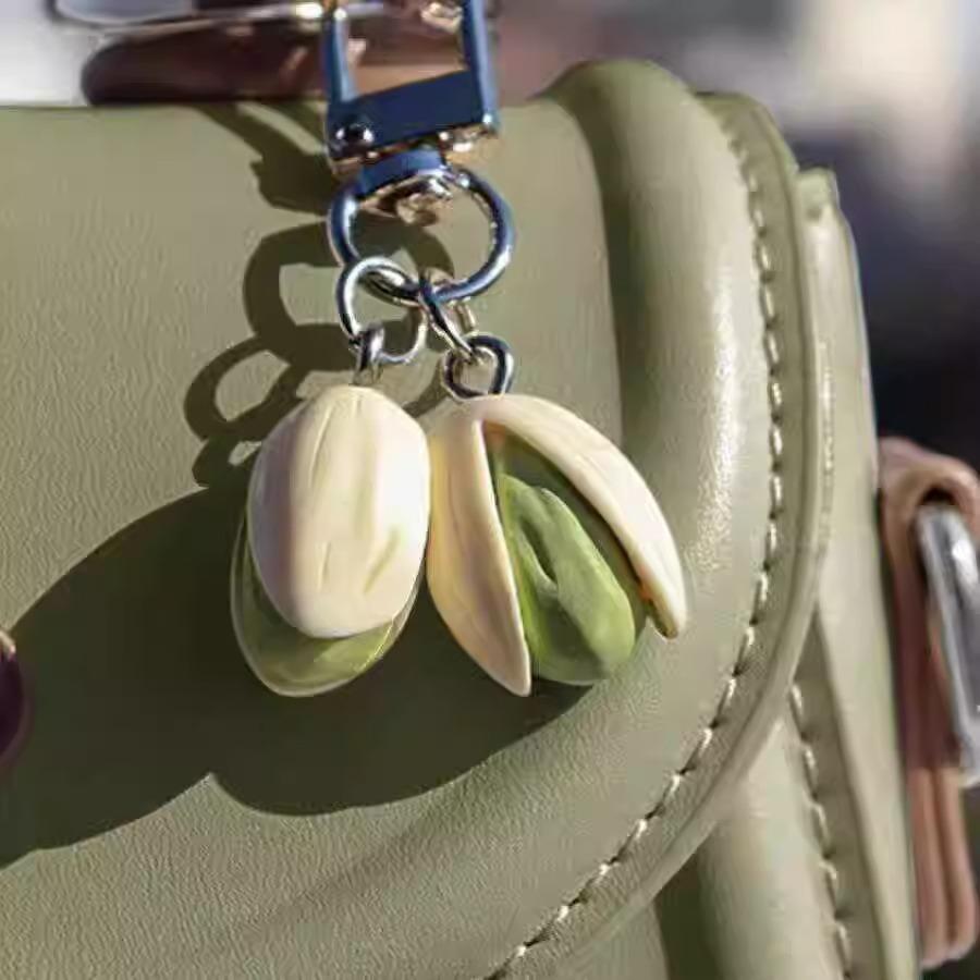 Pistachio Keychain & Pendant: Creative, Funny Accessory for Backpack or Car Keys