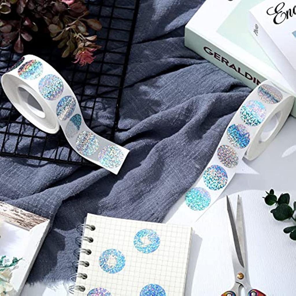 300Pcs 2.5CM Round Laser Scratch Off Stickers Surprise Labels Secret Code Cover Sticker Activity Card Self-Adhesive Sticker