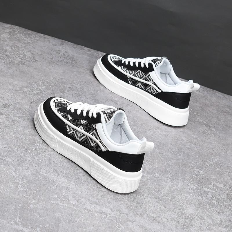 Summer breathable woven mesh sports and leisure trendy shoes non-slip thick-soled heightening small white board shoes