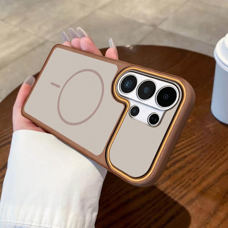 Contrast Color Frosted Magnetic Soft Case for Samsung Galaxy S26 Plus S25 S24 S23 Ultra for Magsafe Shockproof Bumper Back Cover