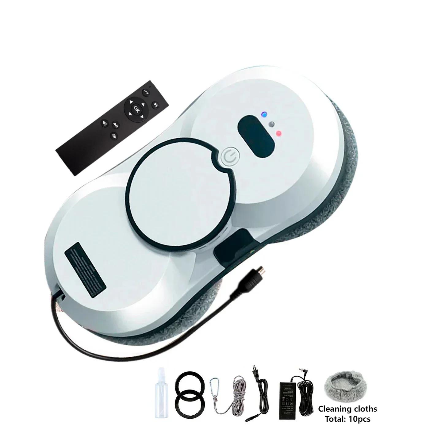 Double-sided Glass Cleaning Robot Vacuum Cleaner Water Spray Window Cleaning Robot High Suction Smart Electric Window Cleaner US белый