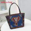 Ethnic Embroidered Handbag For Women With Canvas Material And Zipper Closure For Daily Use