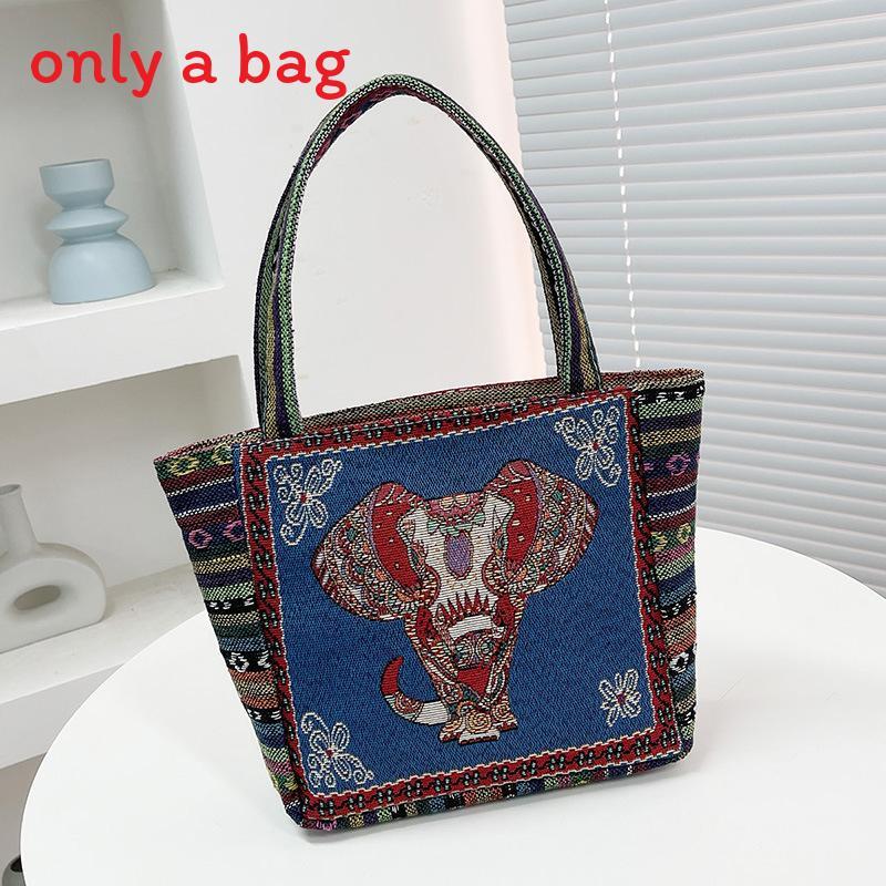 Ethnic Embroidered Handbag For Women With Canvas Material And Zipper Closure For Daily Use