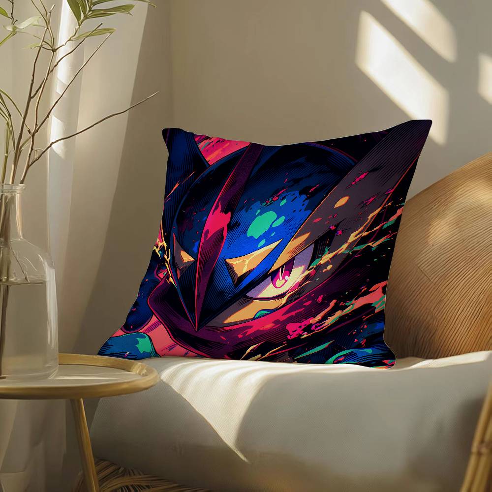 Pokemon Fighting Type Collection Anime Plush Pillow Cover Soft Short Plush Cushion Cover For Sofa Bedroom Decor Gift