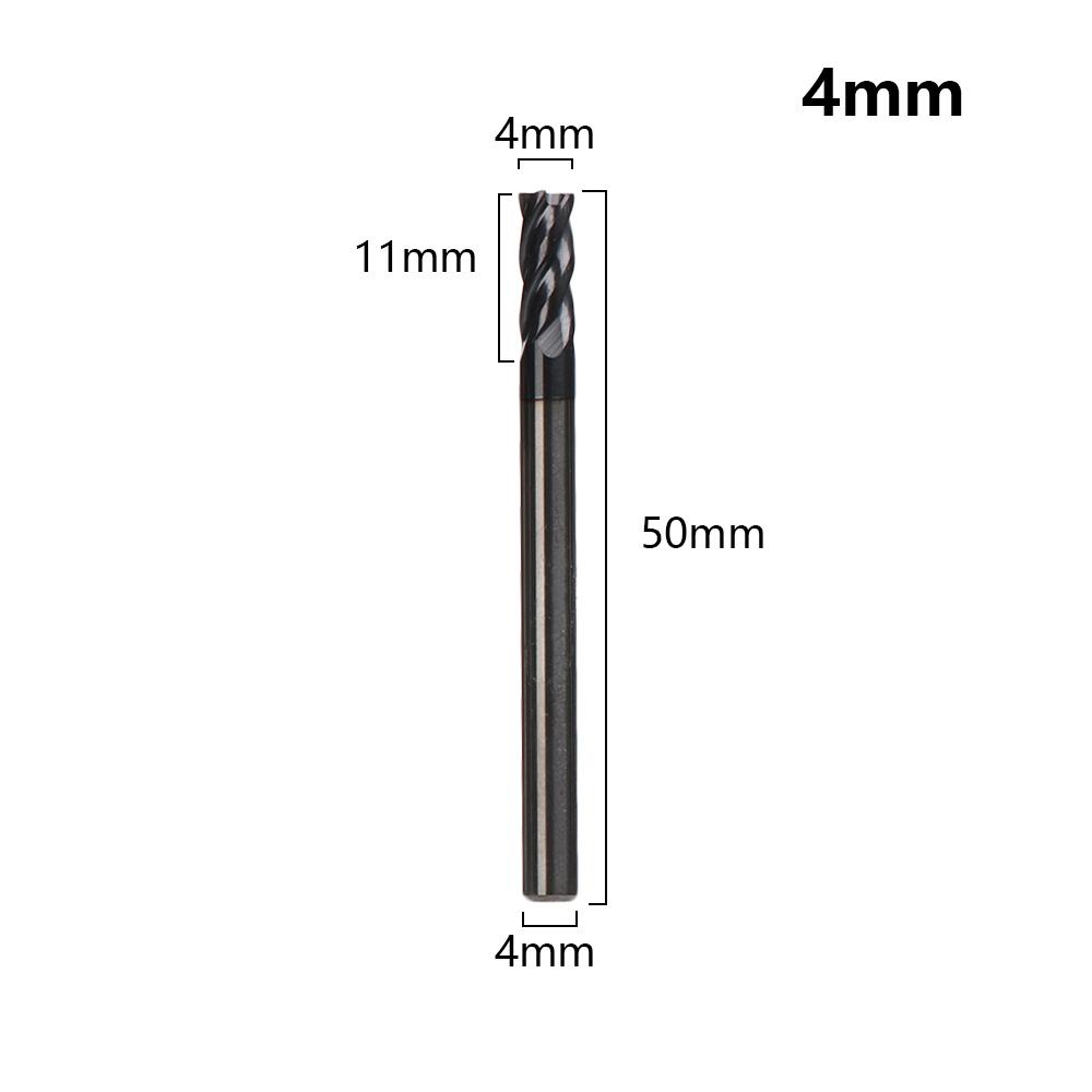 4 Flute Mill Cutter 1mm 1.5mm 2mm 2.5mm 3mm 4mm 5mm 6mm High Quality Endmill Cutting Machine Tools For Home DIY Supplies