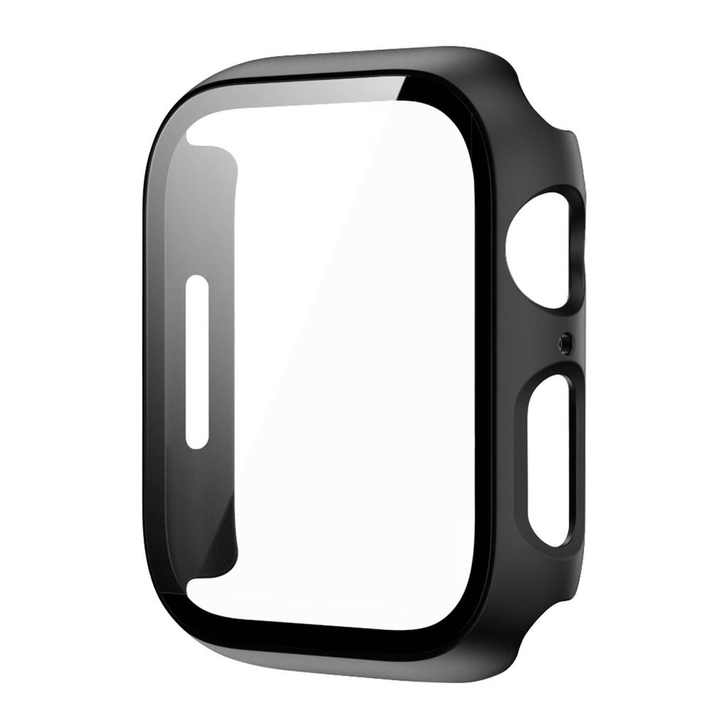 Watch Protective Case Screen Protector Cover Tempered Film for IWatch 1 2 3 4 5 6 7 8 Black 45mm   1.77in