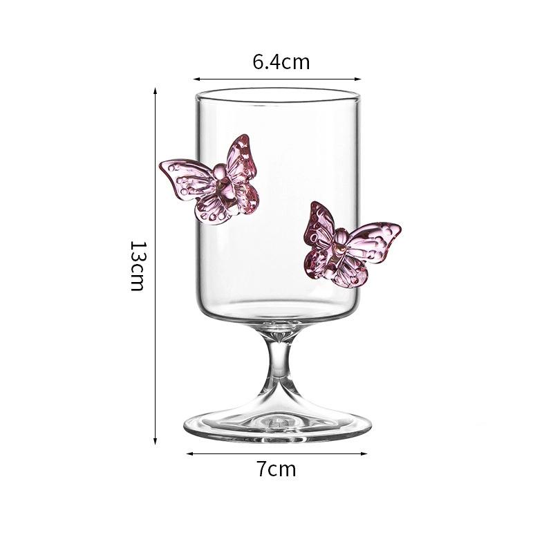 

High Borosilicate Vertical Stripe Ins Wine Glass Wedding-Exclusive Favors Butterfly Stemmed Barware Wine Glasses