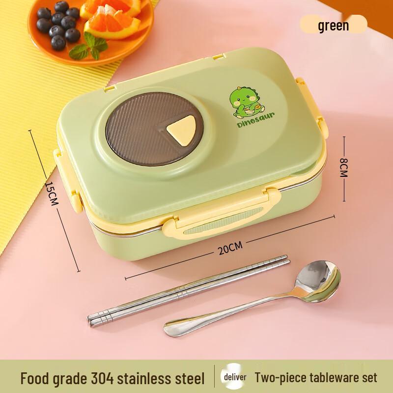 Cartoon Stainless Steel Divided Lunch Box 1300ml