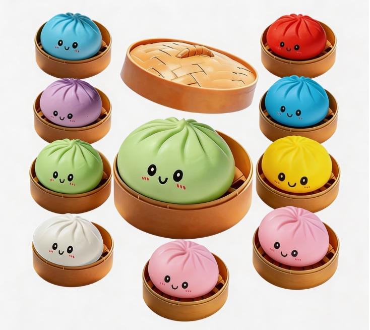 Giant Squishies Dumpling Bun Toy, Slow Rising Glitter Dumpling Stress Ball, Stress Relief Fidget Toy For Home Office Travel Toys
