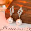 French Pearl Stud Earrings Light Luxury Zircon High-end Sense Exquisite Earrings Temperament Simple Silver Needle Earrings Women