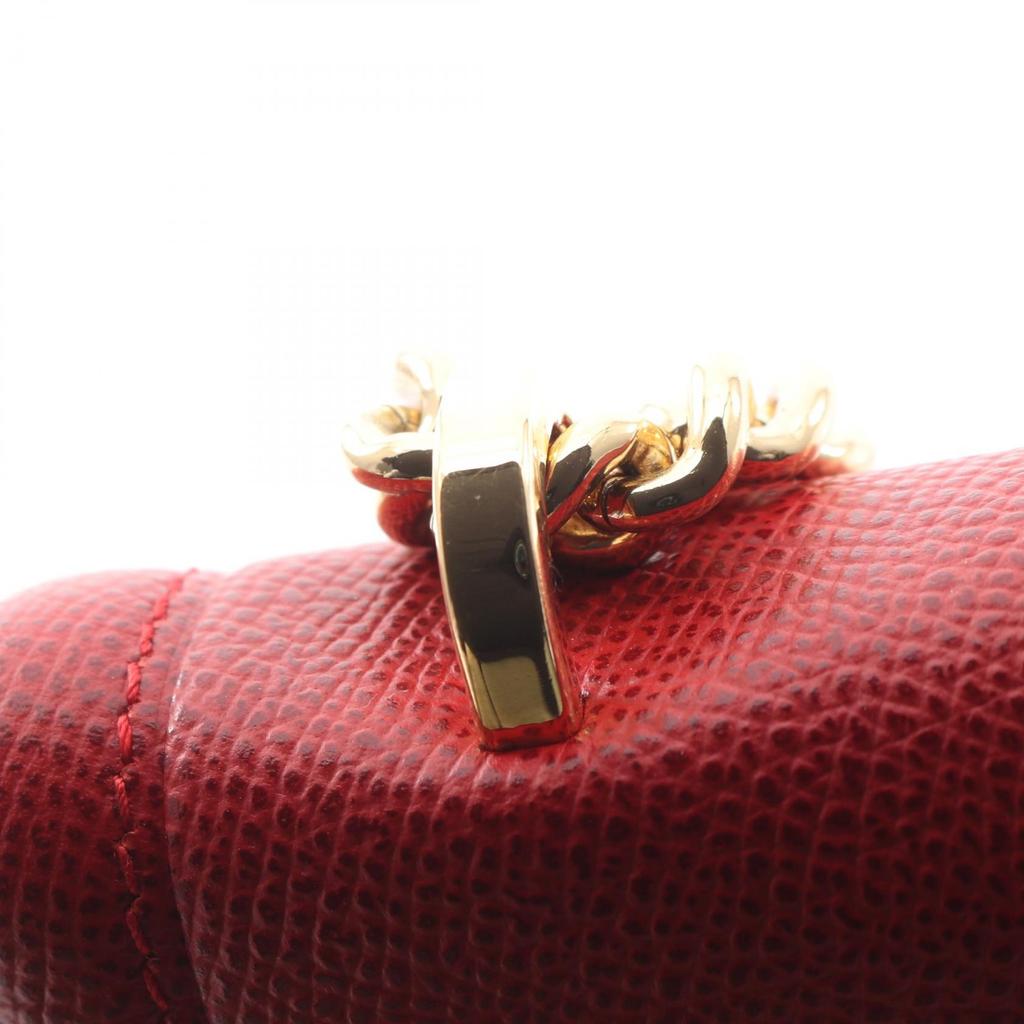 Used Salvatore Ferragamo Vara ribbon Shoulder Bag 21 G462 leather Red Used Women