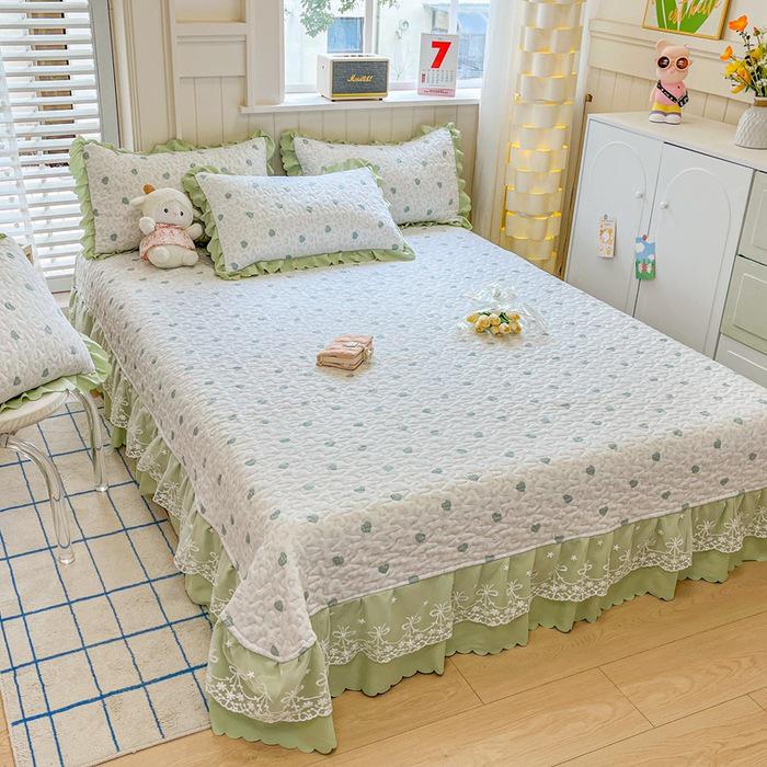 2025 Hot-Selling 5D Digital Print Milk Velvet Bedspread Set - Large, Luxurious 4-Piece with Baby Velvet Bed Skirt