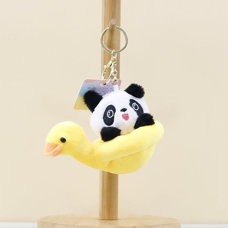 Duck Ring Swimming Keychain Panda Rabbit Capybara Backpack Pendant Doll Plush