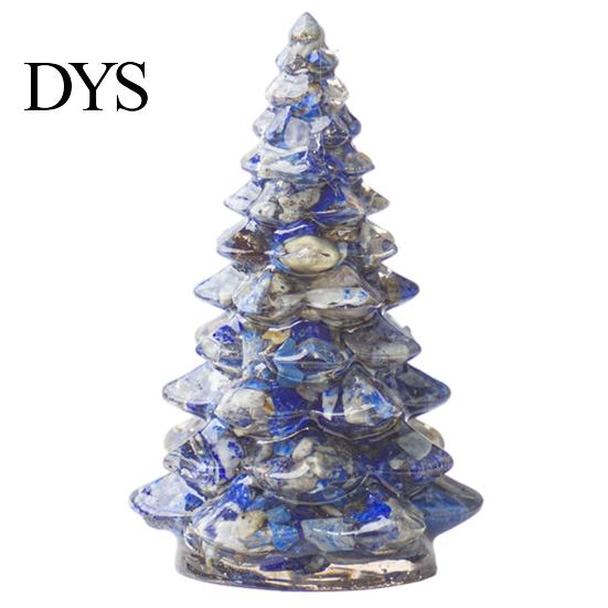 Xmas Tabletop Figurine Resin Christmas Tree Figurine, Crystal Desktop Ornament, Creative Gift Miniature Holiday Decoration for Home Office,