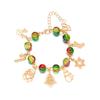 Christmas Bracelet for Women Fashion Elegant Christmas Tree Santa Snowflake Pendant Beaded Bracelets Holiday Party Jewelry Gift for Girls