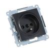 Socket with Grounding and Shutters, Anthracite Simon54