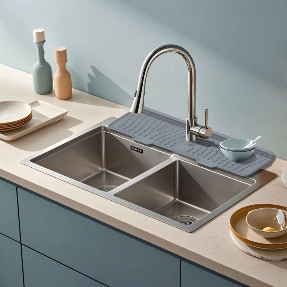Non-Slip Sink Draining Pad S/M/L Water Drip Catcher Tray Silicone Faucet Mat  Dishwashing Area