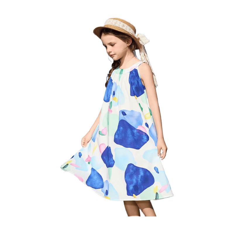 ASK JUNIOR Girls  Cotton Halter Neck Summer Dress 120