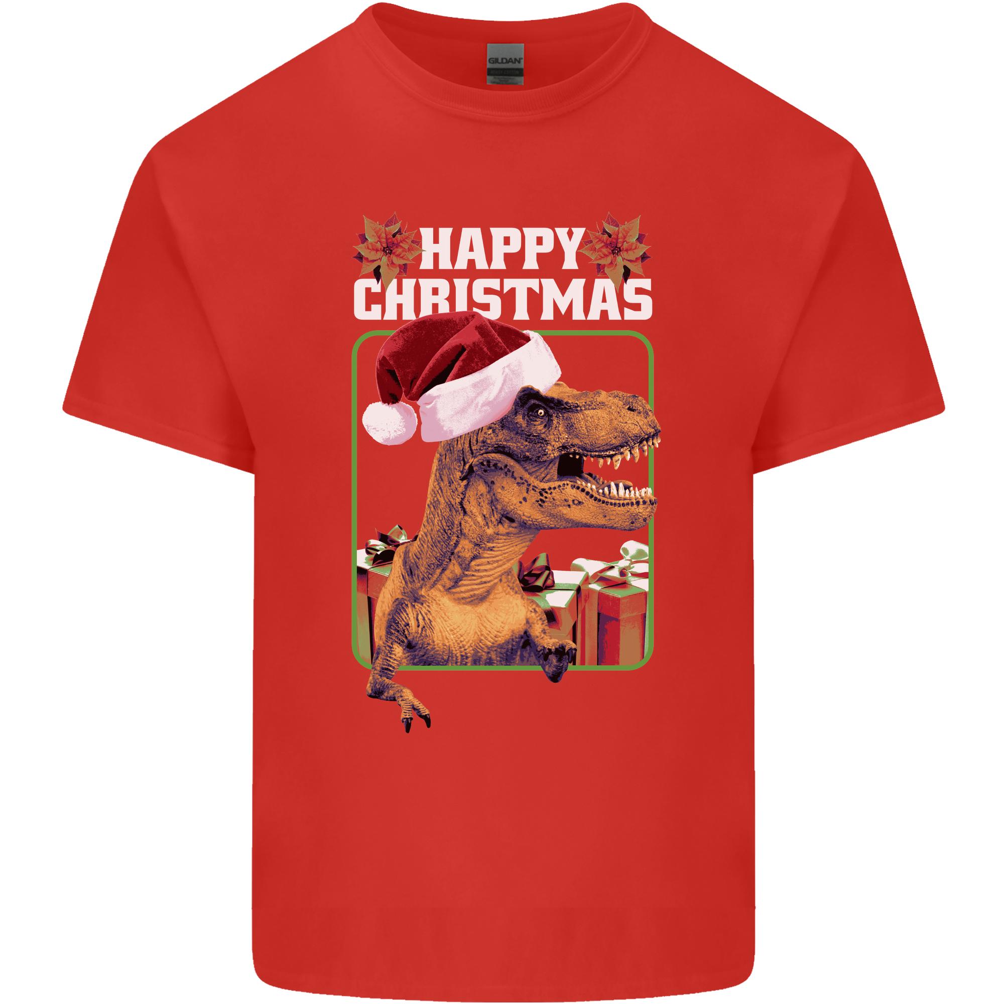 Christmas TRex Funny Dinosaur Unisexs Light Cotton TShirt S