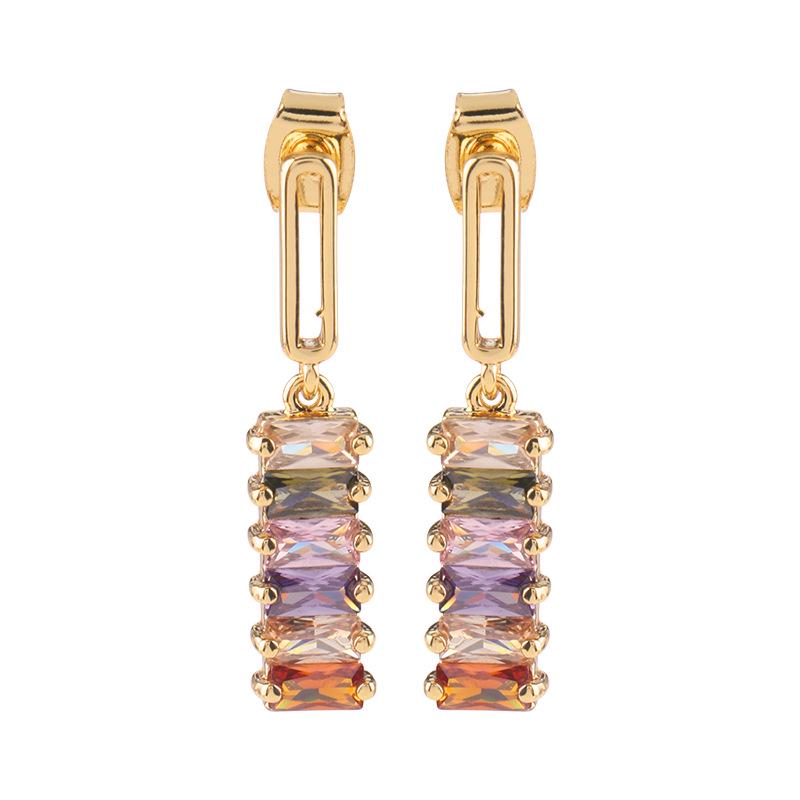 

Трендовые красочные серьги-пусеты с цирконами 2025 года с нишевым дизайном высокого класса для женщин