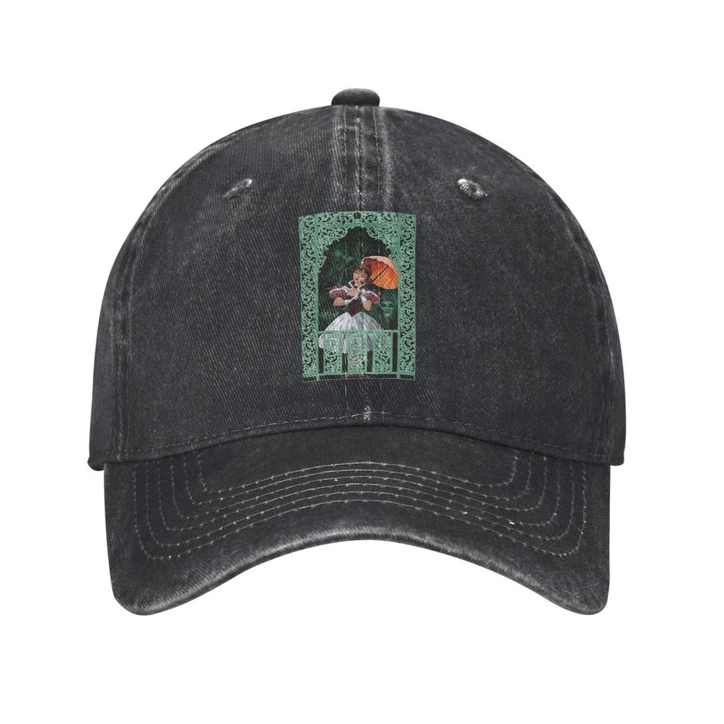 Gothic Vampire Halloween Haunted Mansion Baseball Caps Snapback Washed Denim Hats Casquette Streetwear Baseball Cowboy Hat