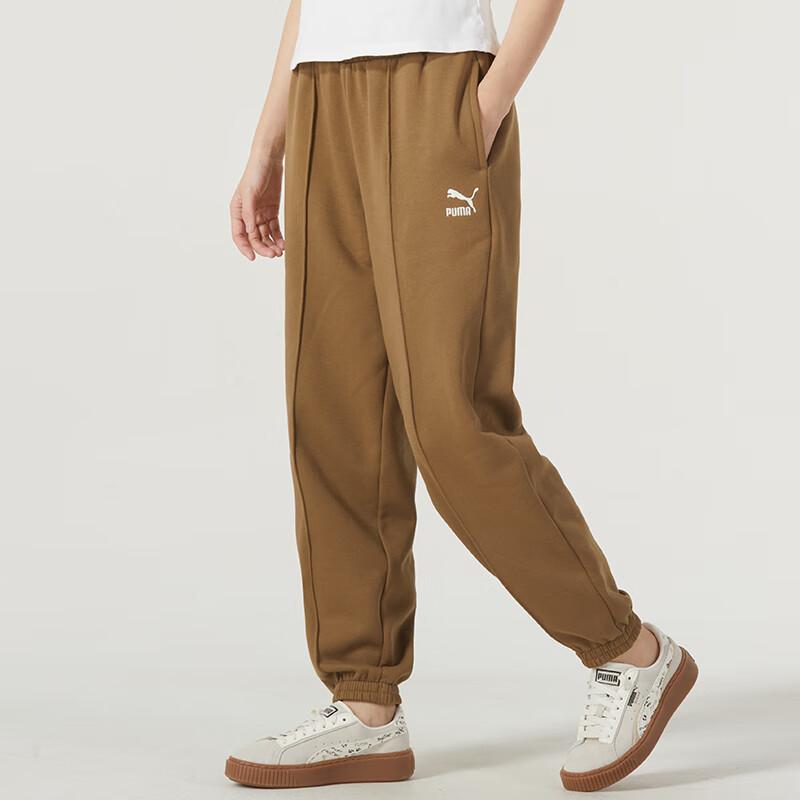 New PUMA Knitted Sweatpants Women's Brown 673663-93