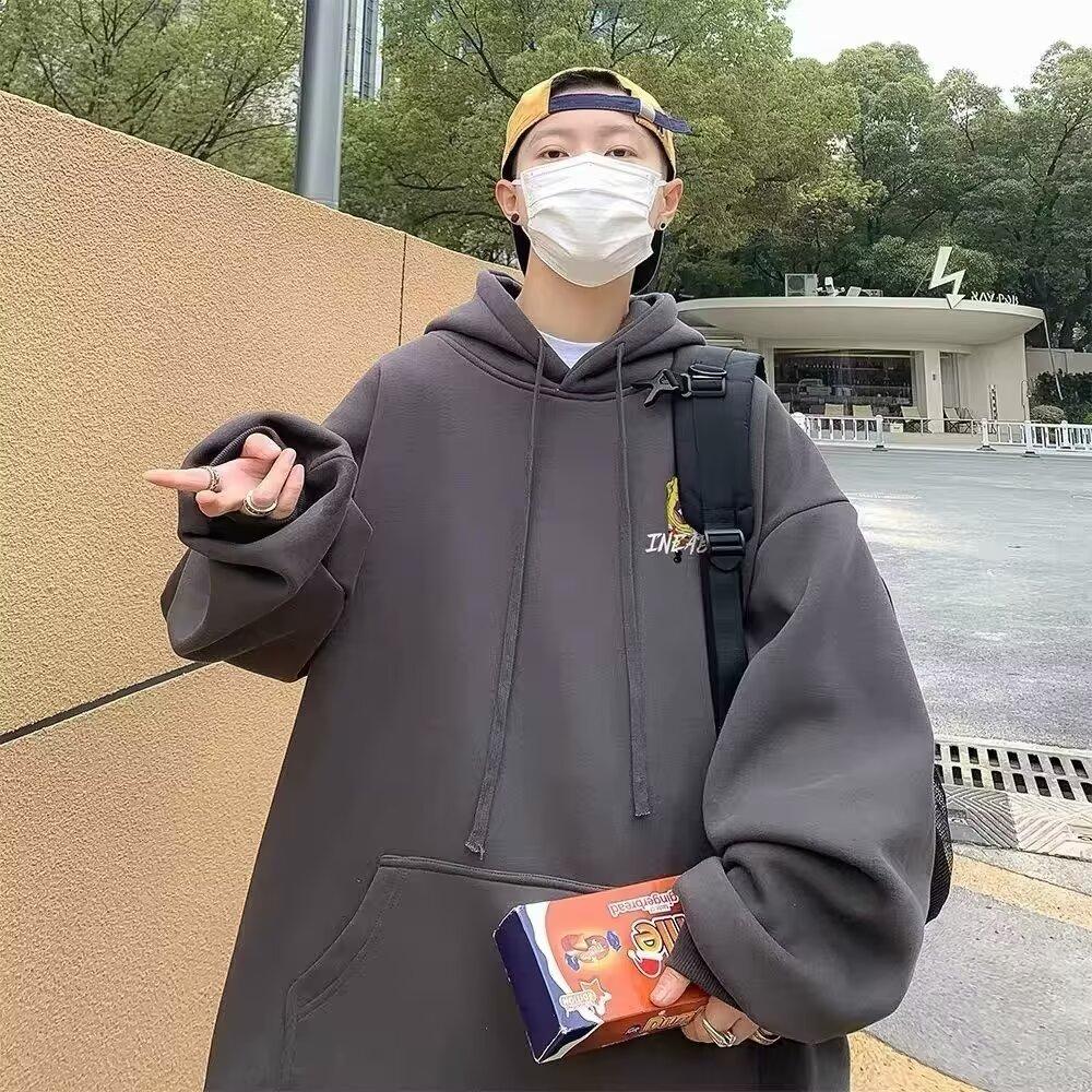 Retro svetr Hong Kong Style Pánské Jarní a Podzimní Pánský svetr s kapucí Americký Heavy High Street Ins Fashion Brand Baggy Coat