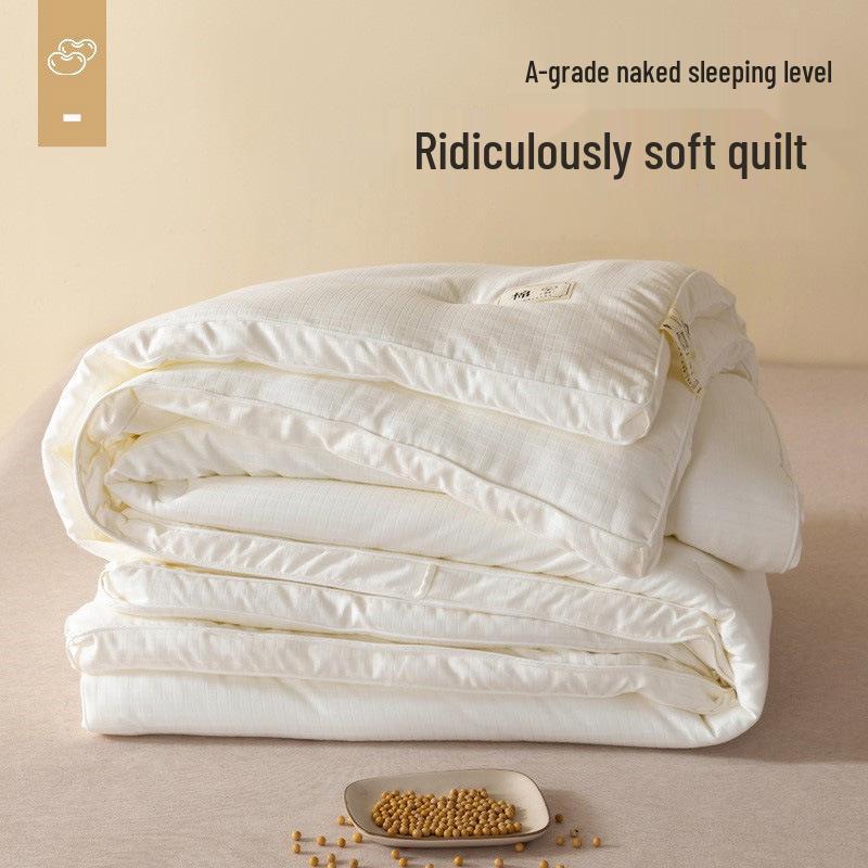 Enhanced 3D Soybean Fiber Quilt - Versatile for Spring, Autumn & Winter, Perfect for Dorms & Home