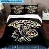 3PCS Anarchy Motorcycle Club 3pcs Bedding,Including 3PCS Duvet Cover And 2pcs Pillowcases Perfect for Christmas,Ideal for Bedroom, Dormitory