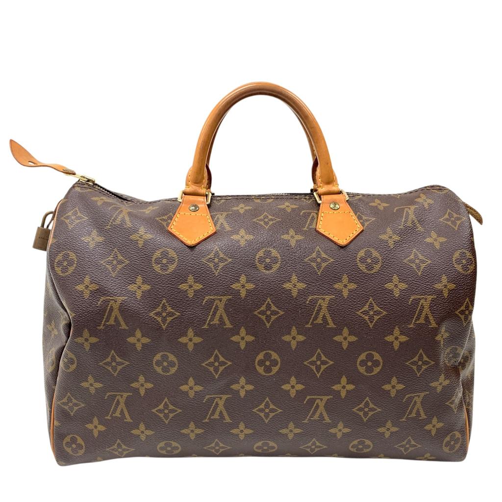 Used Louis Vuitton Monogram Speedy 35 M41524 Boston Bag Canvas Brown Authentic 1206