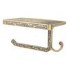Toilet Paper Holder Multipurpose Retro Elegant Zinc Alloy Double Layer Bathroom Tissue Holder with Shelf for Bathroom A3