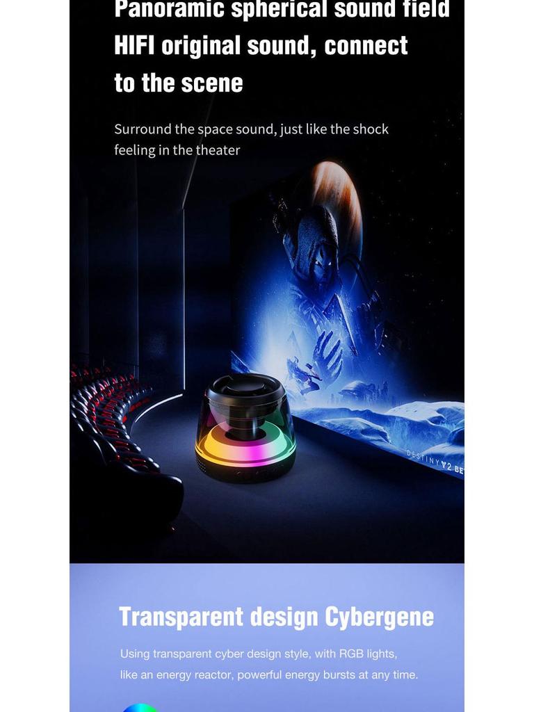 Magnetic Bluetooth Speaker Phone Stand with RGB Light and TWS Subwoofer for Outdoor Use