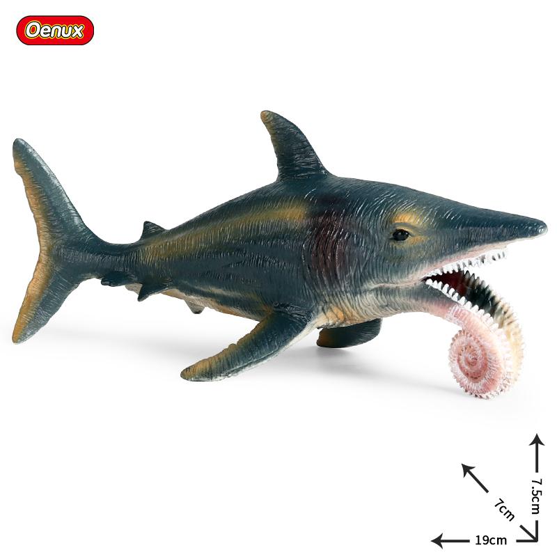 Oenux Ocean Animals Action Figures Sealife Shark Whare Megalodon Model Figurines PVC Home Decoration Kid Cognitive Education Toy