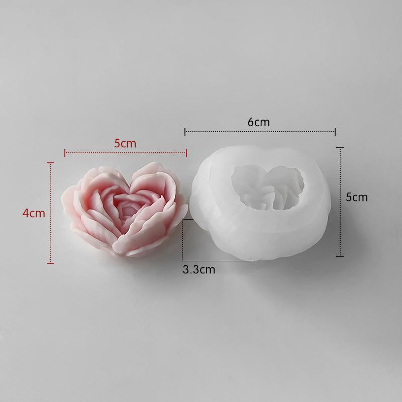 Heart Flowers Mold DIY Heart Shaped Roses Aromatherapy Candle Epoxy Resin Plaster Mould Handmade Soap Silicone Molds