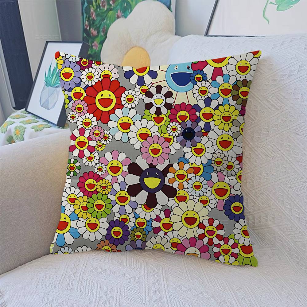 Art T-Takashi M-Murakamis Pillow Anime Pillow Sofa Bed Head Pillow Cover Cushion Cover 45x45 cm Fashion