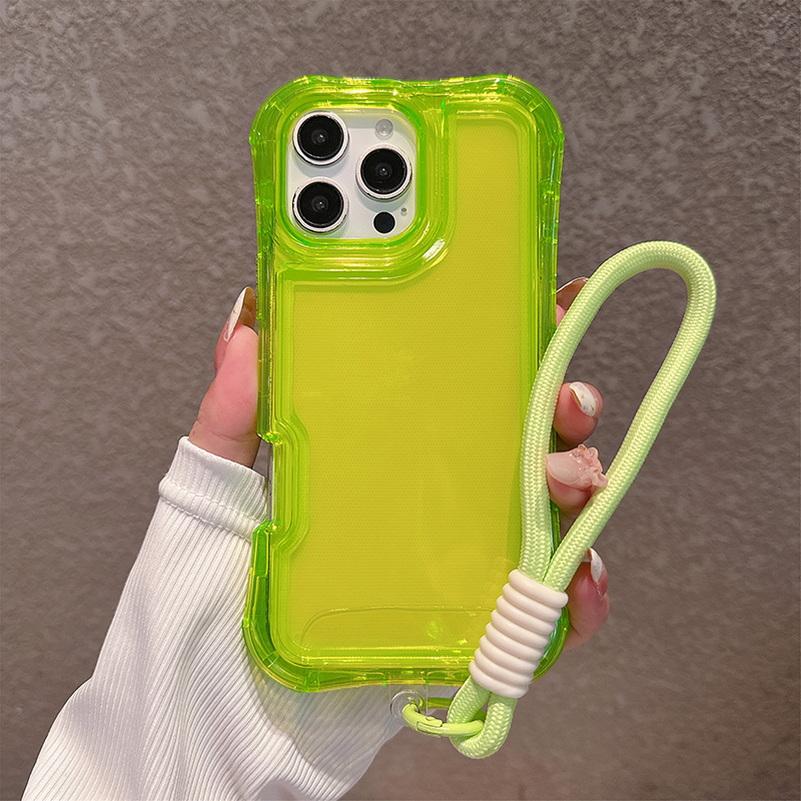 3-in-1 Thick Four-corner Airbag Anti-drop Hand Lanyard Case For iPhone 16 Pro Max 16e 15 + 14 Plus 13 12 11 Protect Cover