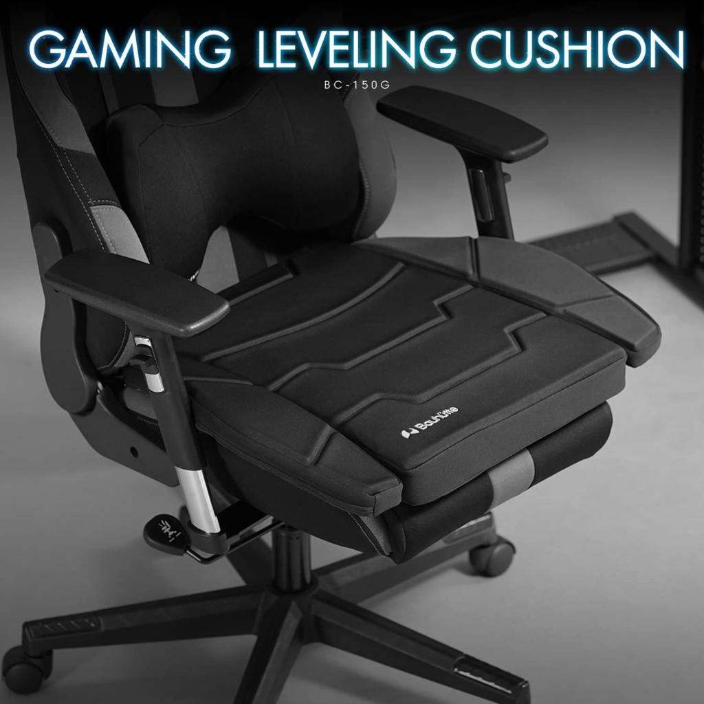 Bauhutte Gaming Cushion Large Spreads the Seat Flat Cushion for Gaming Chairs - - BC-150G-BK