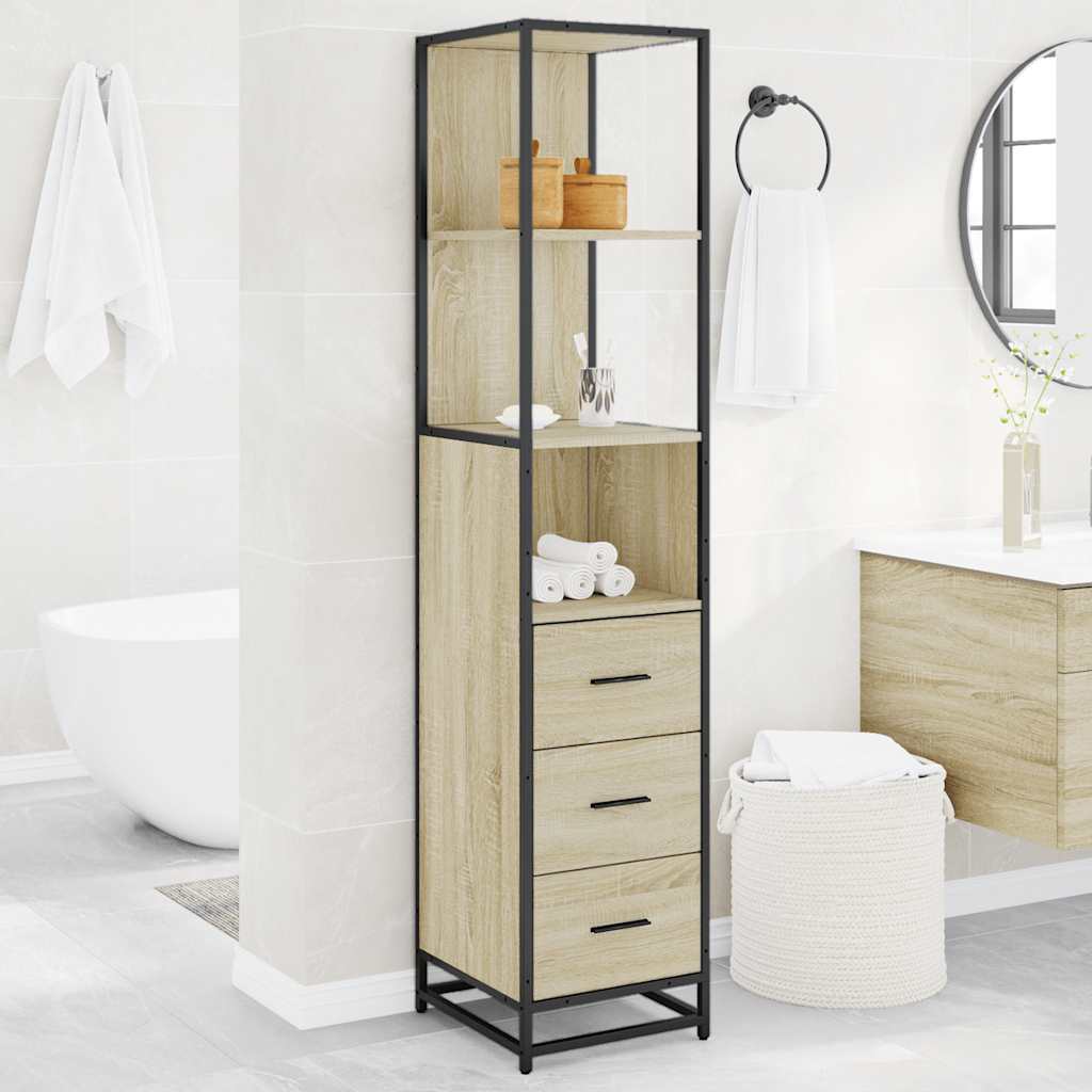 Bathroom Cabinet In Sonoma Oak 35 X 37.5 X 166 Cm Particleboard