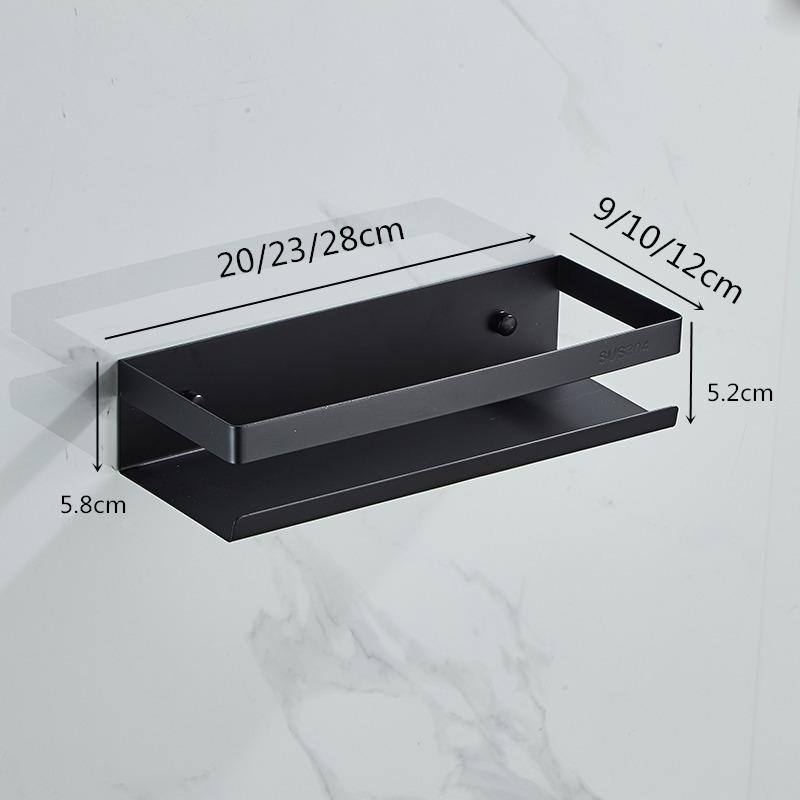 Bathroom Shelf Stainless Steel Shower Rack Corner Shelf Square Bath Shower Shelf Nail Free Black/Nickel Storage Organizer Rack