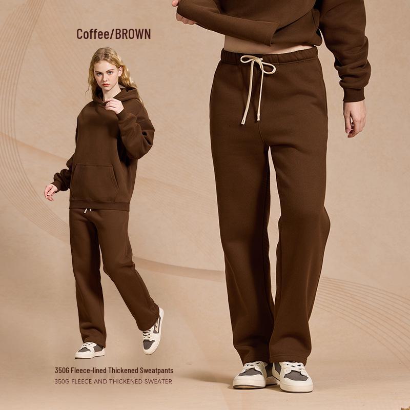 2025 A/W Men's Oversized Hoodie & Sweatpants Set: Trendy Loose Plus Velvet, Thickened and Comfortable