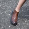 Johnature Retro Versatile Short Boots Round Toe High-quality Cowhide Soft Soled Women's Leather Boots