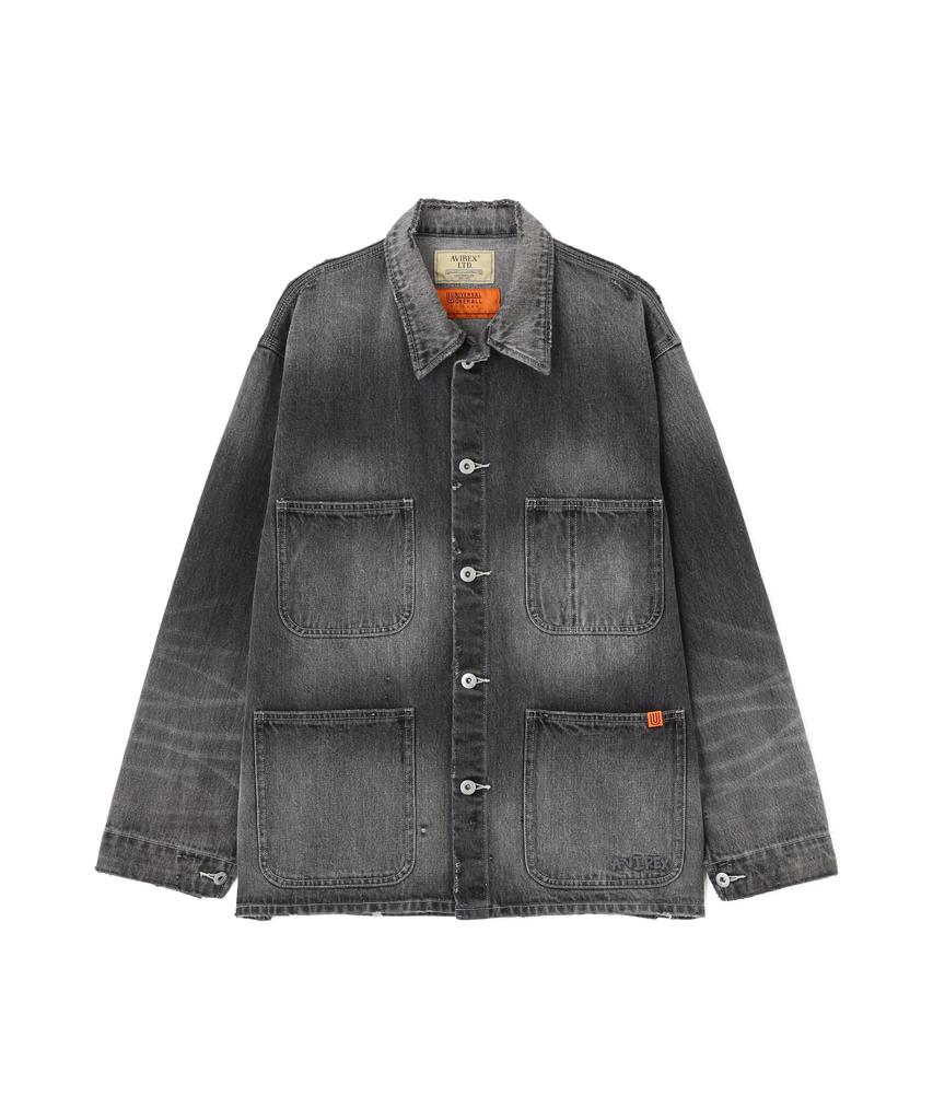 Avirex UNIVERSAL OVERALL DENIM XL COVERALL, Men's 010, Black, 783-5152203