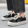 Men Leather German Trainers, Platform Height Increasing Chunky Sole Casual Skate Board Shoes