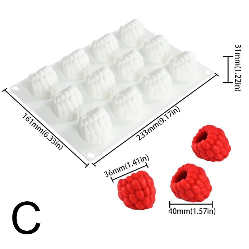 High Quality Food Grade Raspberry Silicone Mold Non Stick Fruit Shaped Bakeware for Home Baking Needs