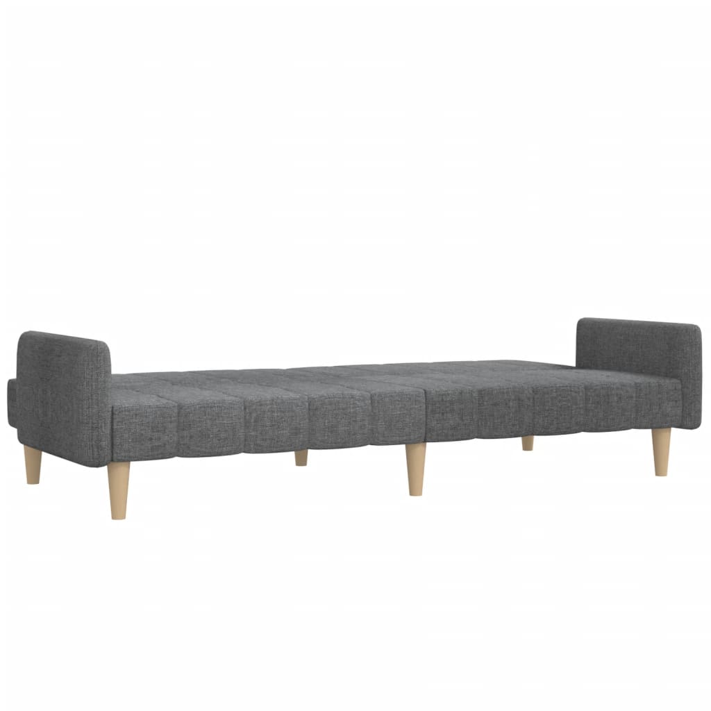 2 Seater Sofa Bed Light Grey Fabric