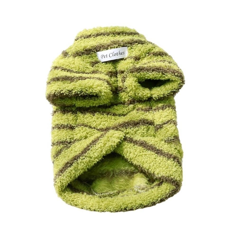 Winter Dog Hiking Jacket Stripes Dog Bodysuit Fashion Plush Dogs Coat for Small Medium Dog