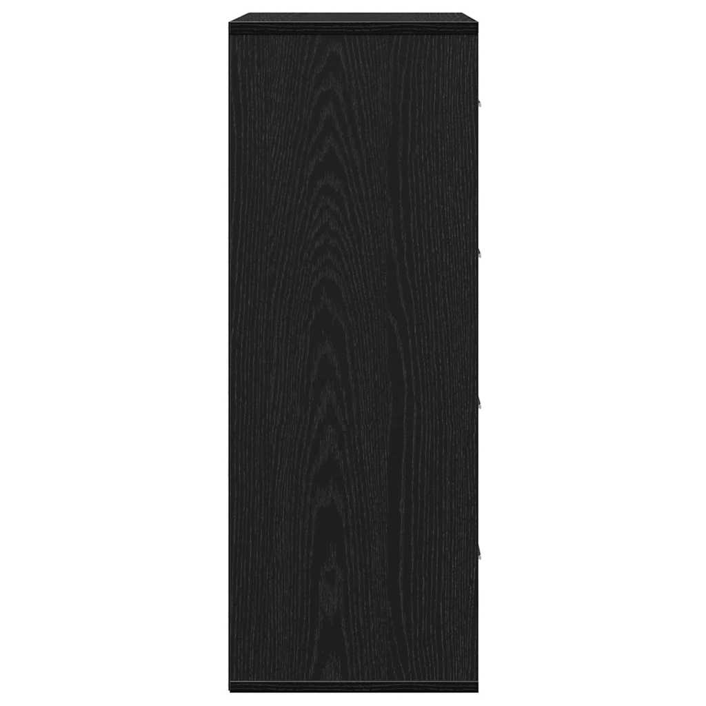 Sideboard Black Oak Effect 60 x 31 x 84 cm Engineered Wood